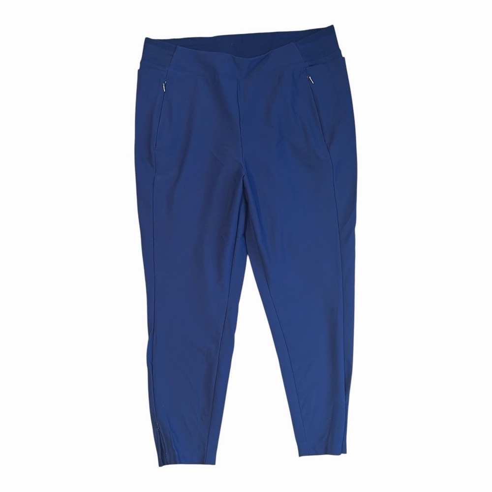 Athleta Stellar Tight Leggings Blue Ankle Zip Travel Pants Sz 18 - Picture 2 of 7